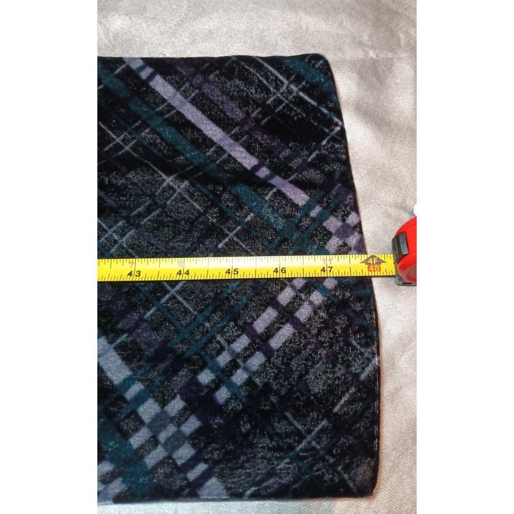 Vintage Elaine Gold Scarf Black Purple Teal Rayon Silk Blend Geometric Wrap 4' - Picture 5 of 6